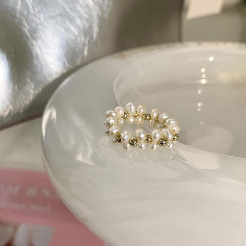 Niche Pearl Flower Drip Glaze Women's Ring 2023: Trendy Statement Index Finger Jewelry In Ins Style