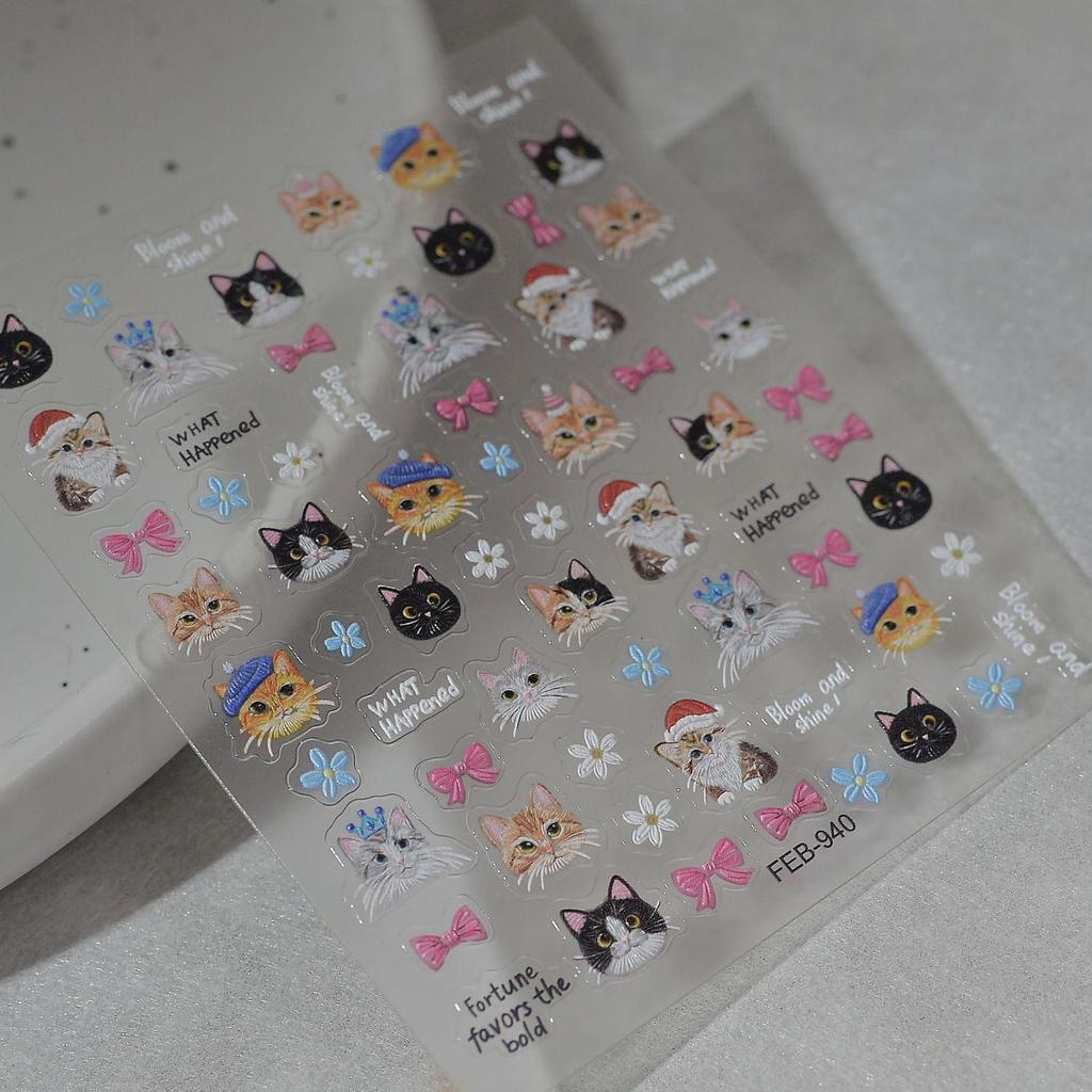 Adorable Kitten Nail Art & Decorative Stickers for Phones, iPads, and Stationery
