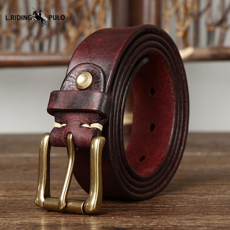 Genuine Leather Belt for Men and Women Retro Pure Cowhide Jeans Belt Korean Style Trendy Genuine Leather Versatile Universal