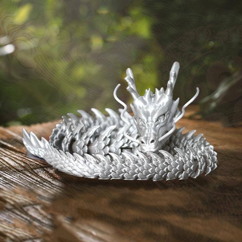30CM 90cm 3D Printed Conjoined Dragon Ornaments Joints Can Move Creative Dragon Plants Rockery Fish Tank Landscaping Decoration