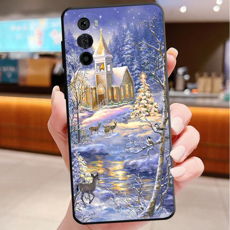 Phone Case For Motorola Edge 50 40 Pro 60 50 40 30 Ultra Neo Fusion Moto G85 G72 G53 G54 G84 G13 G32 Snow Winter