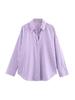 Spring & Autumn Women's European & American Style Striped Lapel Single-Breasted Loose Long Sleeve Shirt