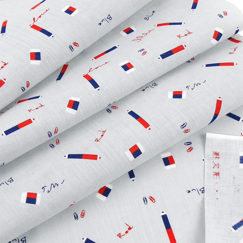 Hama pattern Tenugui Mame red and blue pencil