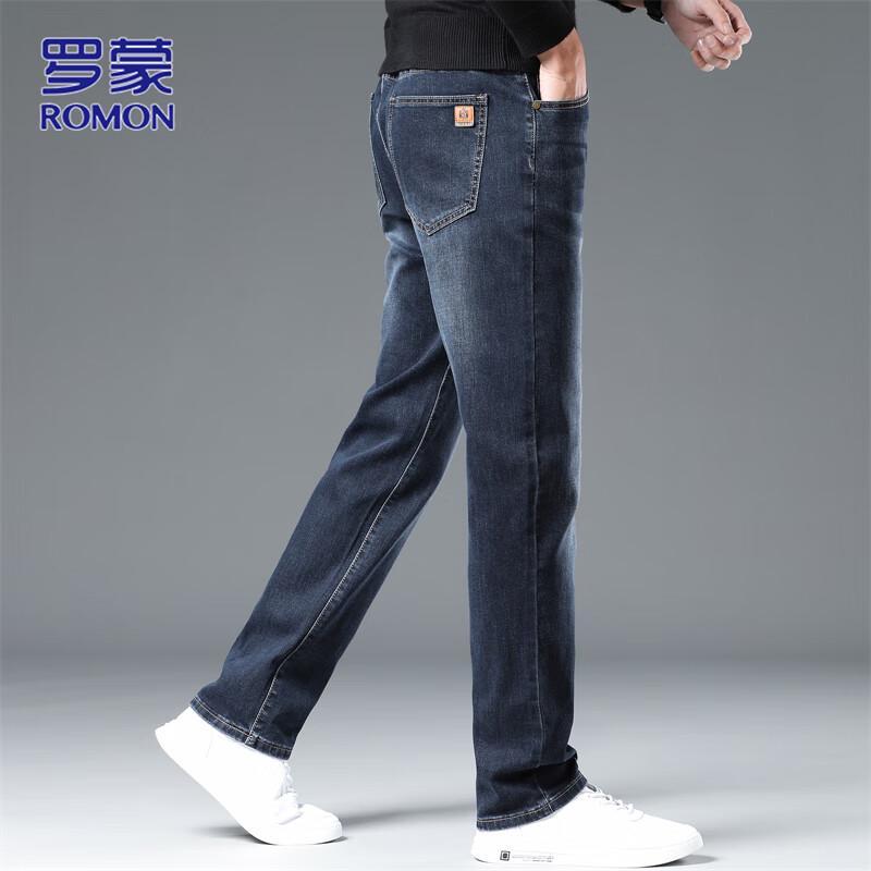 ROMON Men's Slim-Fit Casual Business Jeans