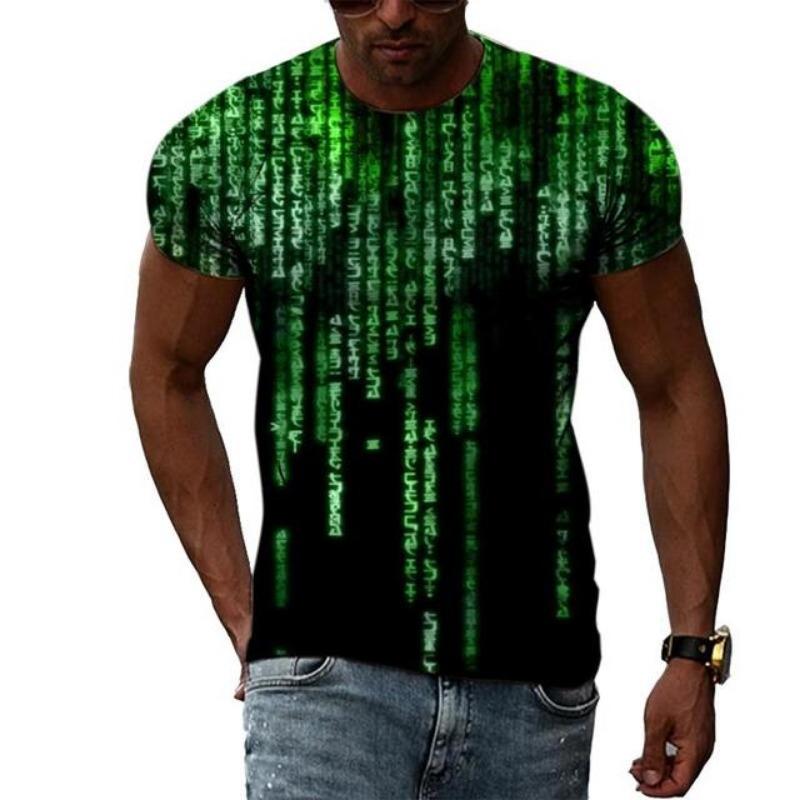 Summer Fashion Abstract Multidimensional Graphic T Shirts For Men Casual 3D Print Harajuku Personality Round Neck Short Sleeve