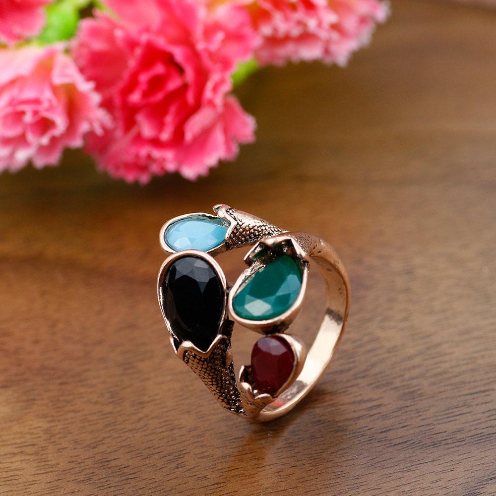 

Элегантное серое кольцо с кристаллами золотого цвета для женщин, вечерние свадебные украшения, ретро винтажное кольцо на палец 2023 зелёный/красный