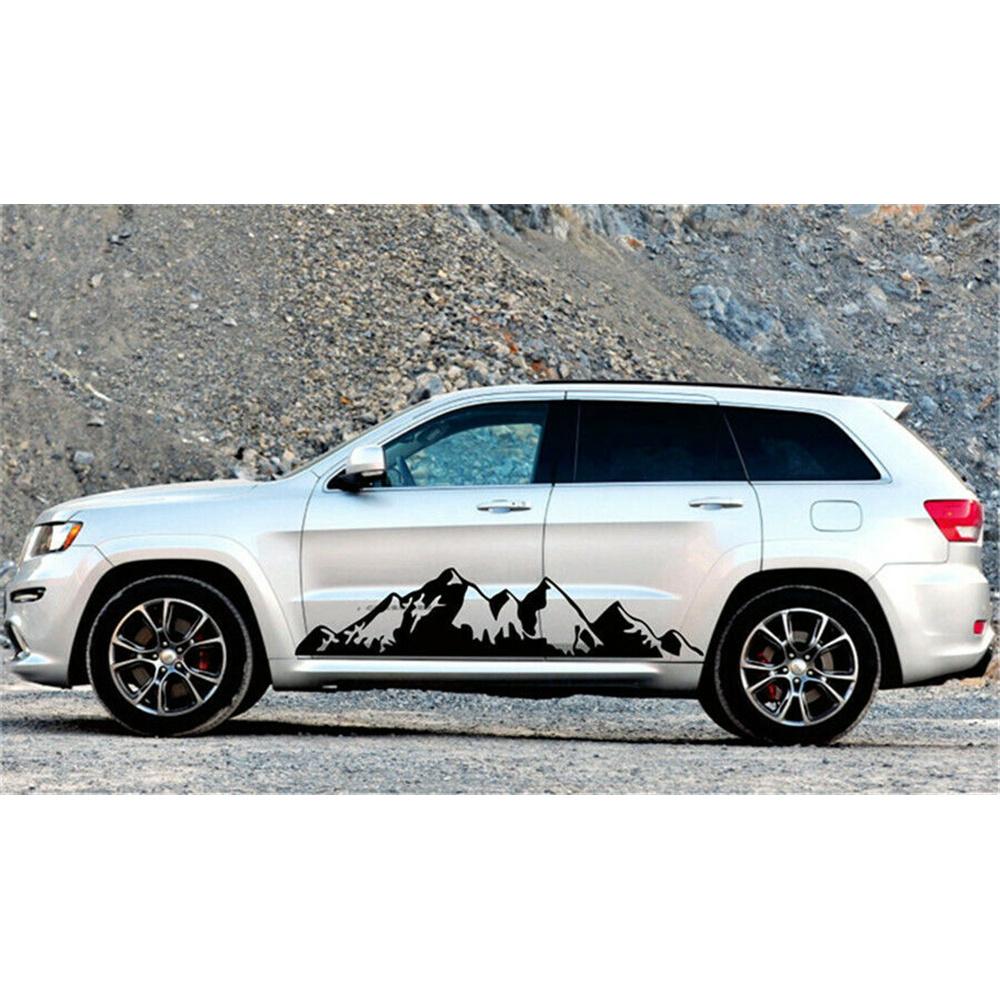 3 Stück Schwarzer Auto Seitenkarosserie Aufkleber 4x4 Offroad Grafik Vinyl Abziehbild Wasserdicht