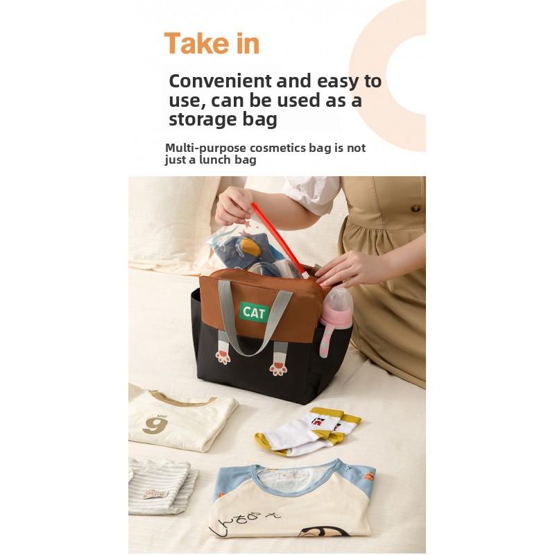 New Thickened Insulated Lunch Bag with Double Side Pockets for Travel, Outdoor Picnic, Office Workers, and Students