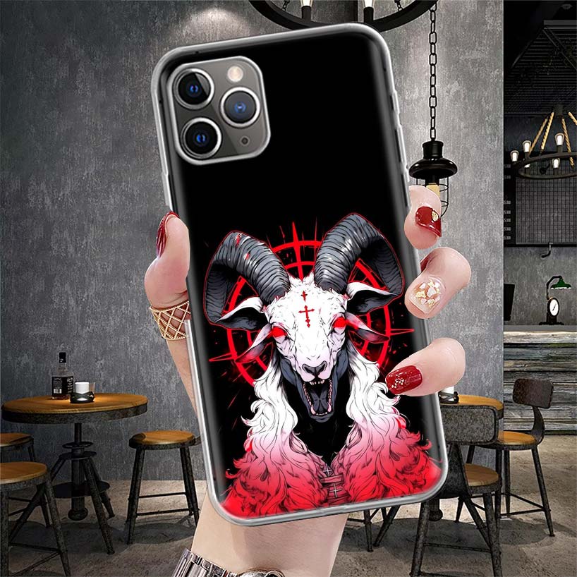Satanic Goat Satan Devil Soft Phone Case For IPhone 11 17 Air 16E 16 Pro Max 15 + 14 Plus 13 Mini 12 Apple 7 SE 8 Fundas Coque 1