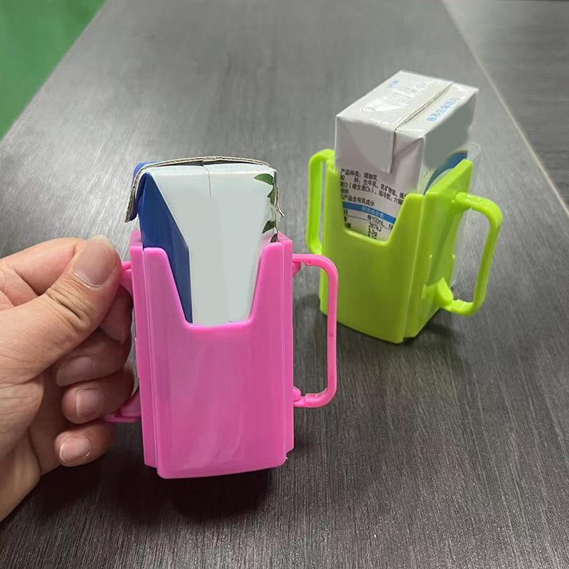 Fucntion Adjustable Safe Toddle Practical Self-Helper Juice Milk Box Drinking Box Holder Cup For Baby Kids Handles Supply