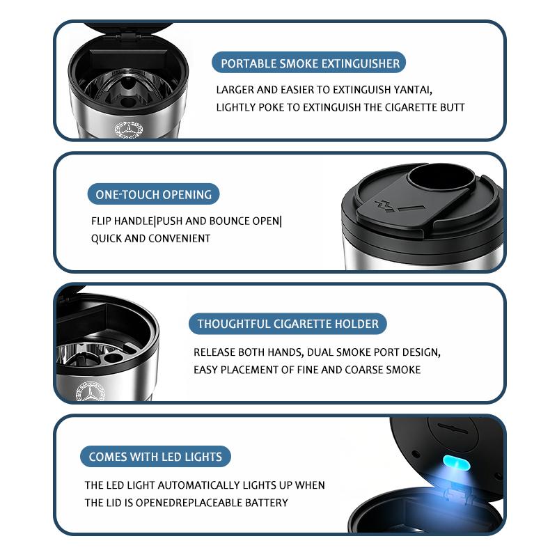 AABDY1 Car Mounted Coffee Cup Style Ashtray Auto Interior Accessories For Benz Exclusive AMG SPRINTER V CLASS VIANO W124 W203 W204