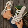 Fashion Bohemia Woven Wedge Heel Sandals Women Summer Thick Bottom Casual Sandles Woman Lightweight Non Slip Gladiator Sandalias Mujer