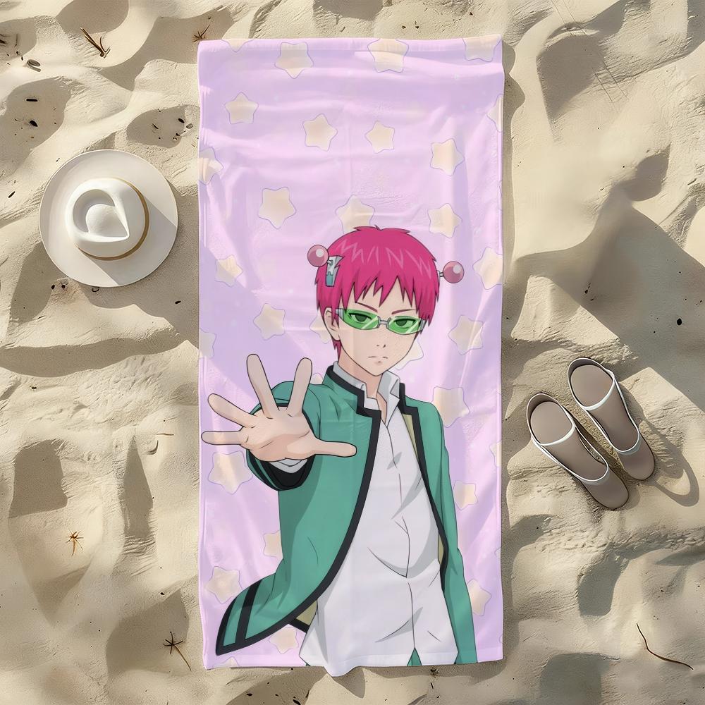 D-Disastrous-S Life of Saiki K Towel For Swim Yoga Gym Quick Drying Soft and Skin-friendly Beach Towels All-Season