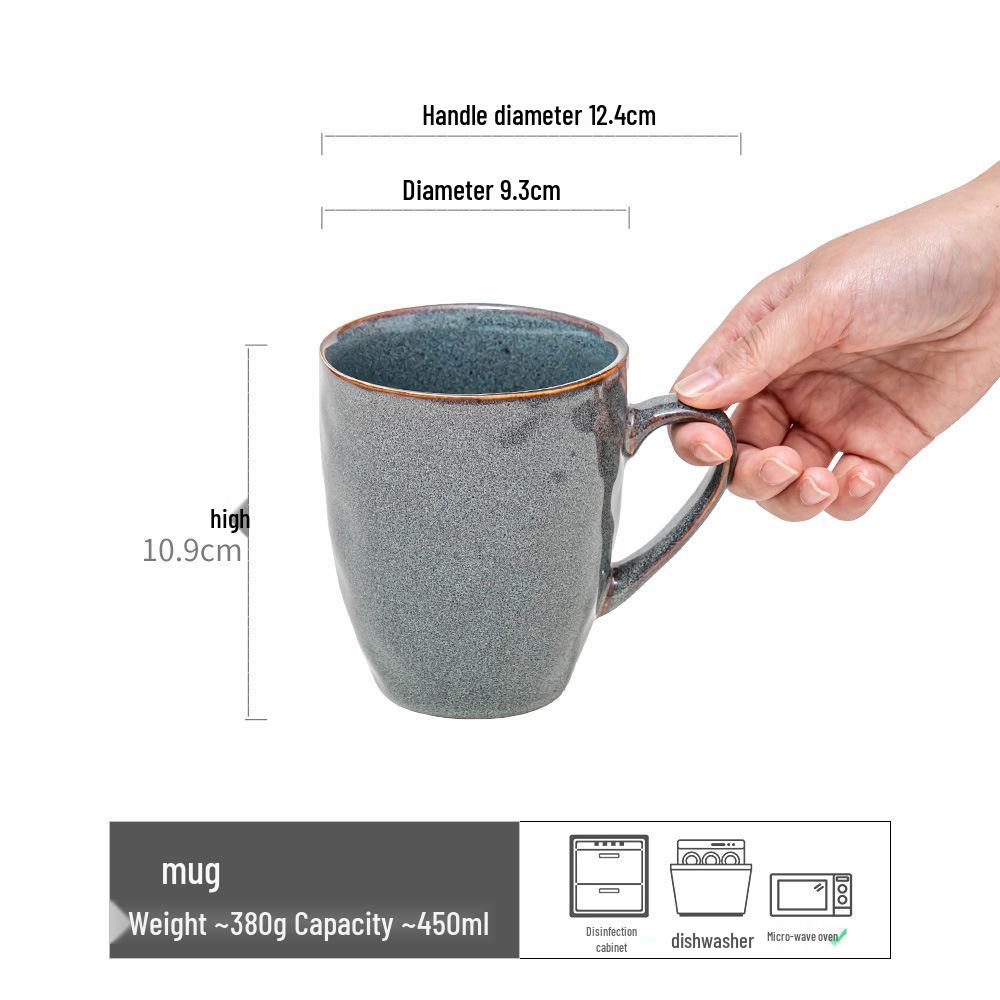 Retro Embossed Ceramic Mug – Office & Home Coffee, Tea, or Water Cup