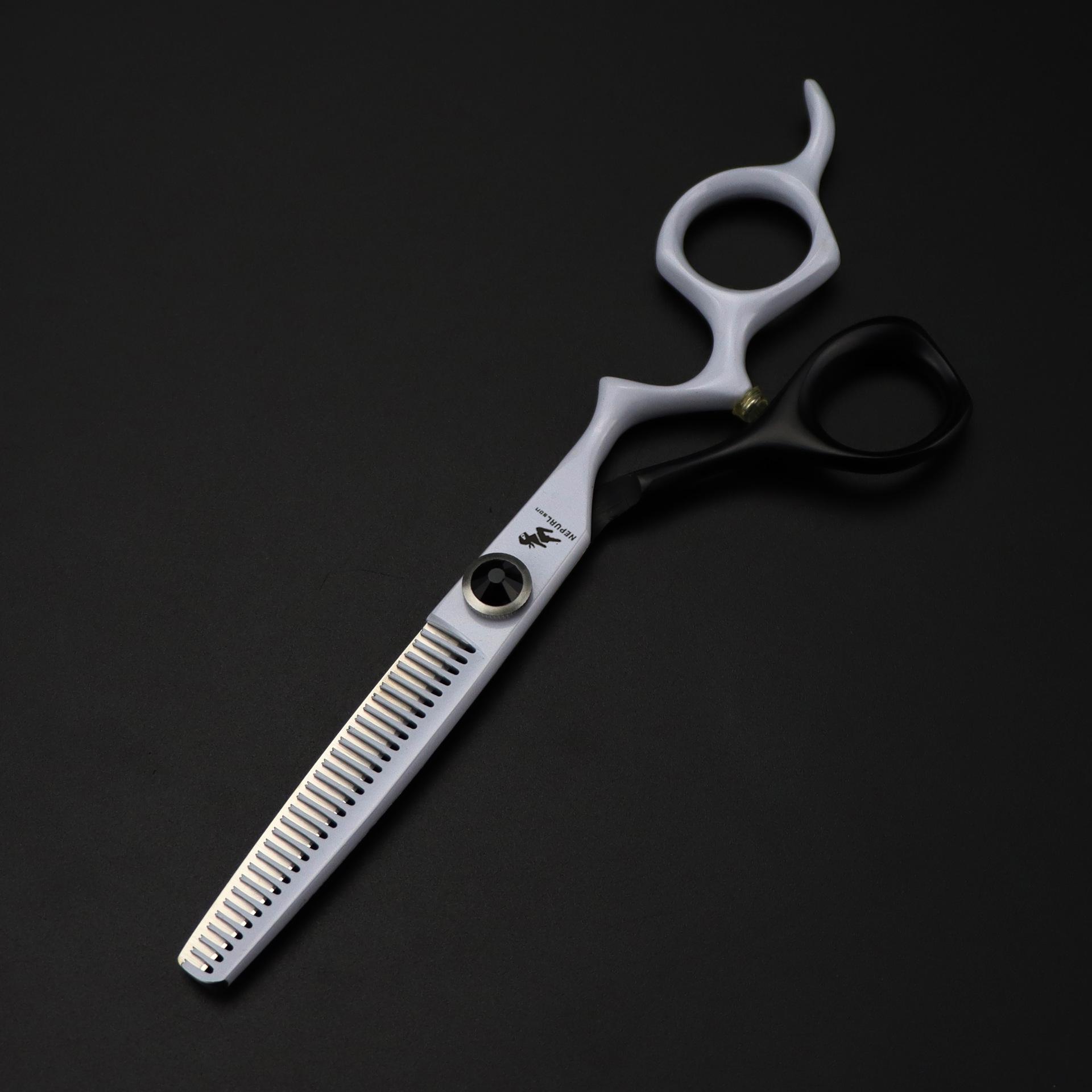 Napson 6.0 Black & White Hairdressing Thinning Scissors 6.0 inch
