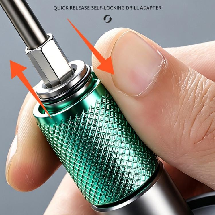 Metal Drill Bit Conversion Head with Knurled Sleeve for Household Repairs, Assembly Work and General Tool Use Daily