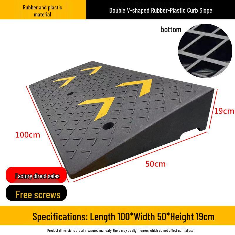 Heavy-Duty Rubber/Plastic Curb Ramp & Speed Bump Pad