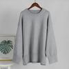 Women's Gray Oversized Crewneck Sweater