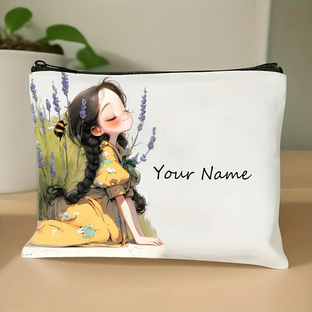Chic Custom Unique Vintage Cute Floral Makeup Bags for Girls Cosmetic Pouch Toiletry Bag Pencil Case Travel Storage