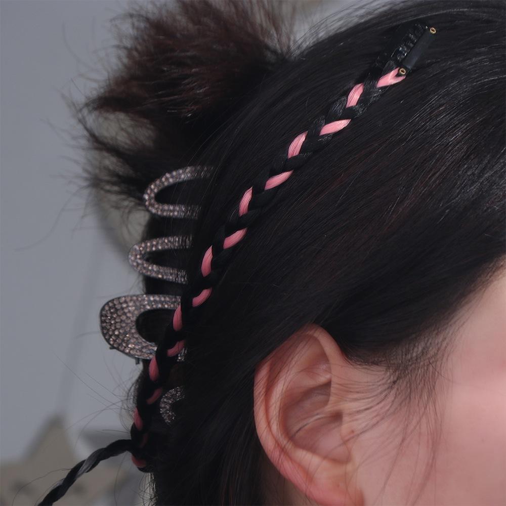 Clip Twist Braided Hair Rope Fashion Hanging Ear-Dye Wig Boxing Braid Hair Pieces  Girls