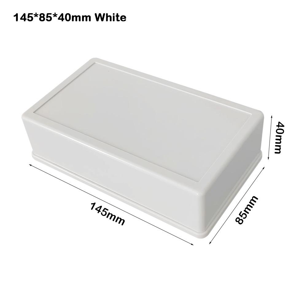 ABS Plastic Storage Case White Black Housing Instrument Case  Electronic Supplies