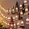1.5M Christmas LED String Lights Tree Battery Garden Decoration Colorful Light Warm Snowmen Santa Strings White Home Stake For
