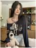 2025 Vintage Korean Letter Print Loose Sweatshirt for Women – Long Sleeve, Spring Style