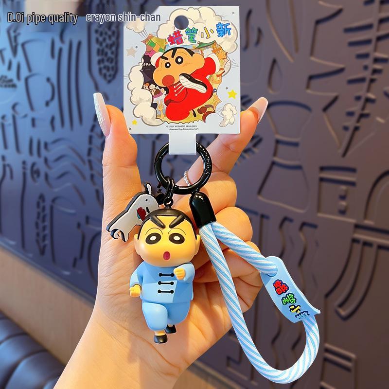 Genuine Crayon Shin-chan Kung Fu Keychain Backpack Pendant Anime Doll