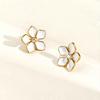 Bright Pink Lacquered Flower Texture Earrings,Stainless Steel Vintage Romantic Earrings,Daily Life Trendy Women Jewelry Gift