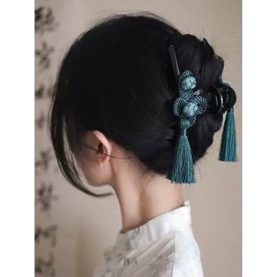 New Chinese Style Fringe Hair Clipper for Women National Wind Retro Shark Clip Hanfu Ancient Style Hair Accessories