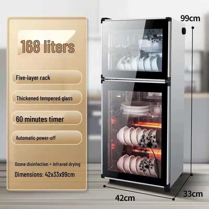 Compact Vertical Dish Drying Cabinet for Tableware and Utensils