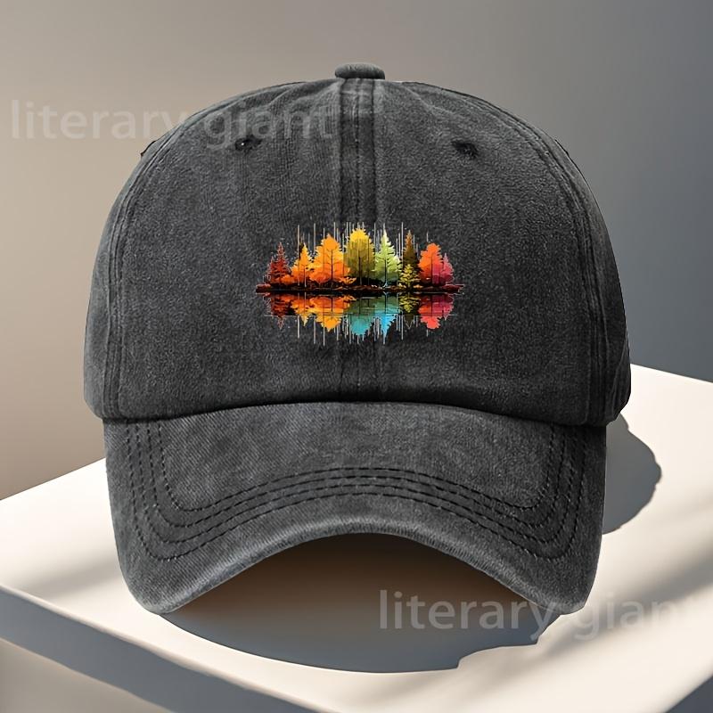 Natural Landscape Forest Tree Print Baseball Cap Lightweight and Breathable with an Adjustable Curved Brim Perfect for Daily W