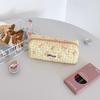 Plaid Bow Makeup and Pencil Case - Stylish and Portable Toiletry and Storage Bag for Students
