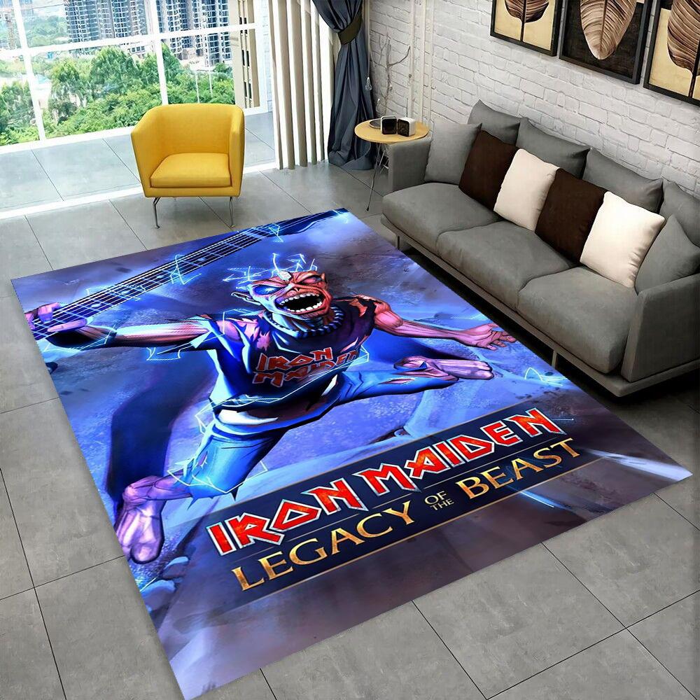 3D I-Iron-M-Maidens Metal Musik Teppich Teppich für Wohnzimmer Schlafzimmer Dekor, Kinder Spiel Rutschfest Dekoration für Sofa Fußmatte Geschenk