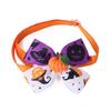 Pet Halloween Costume 3Pcs Set Adjustable Orange Cloak Cute Horns Design