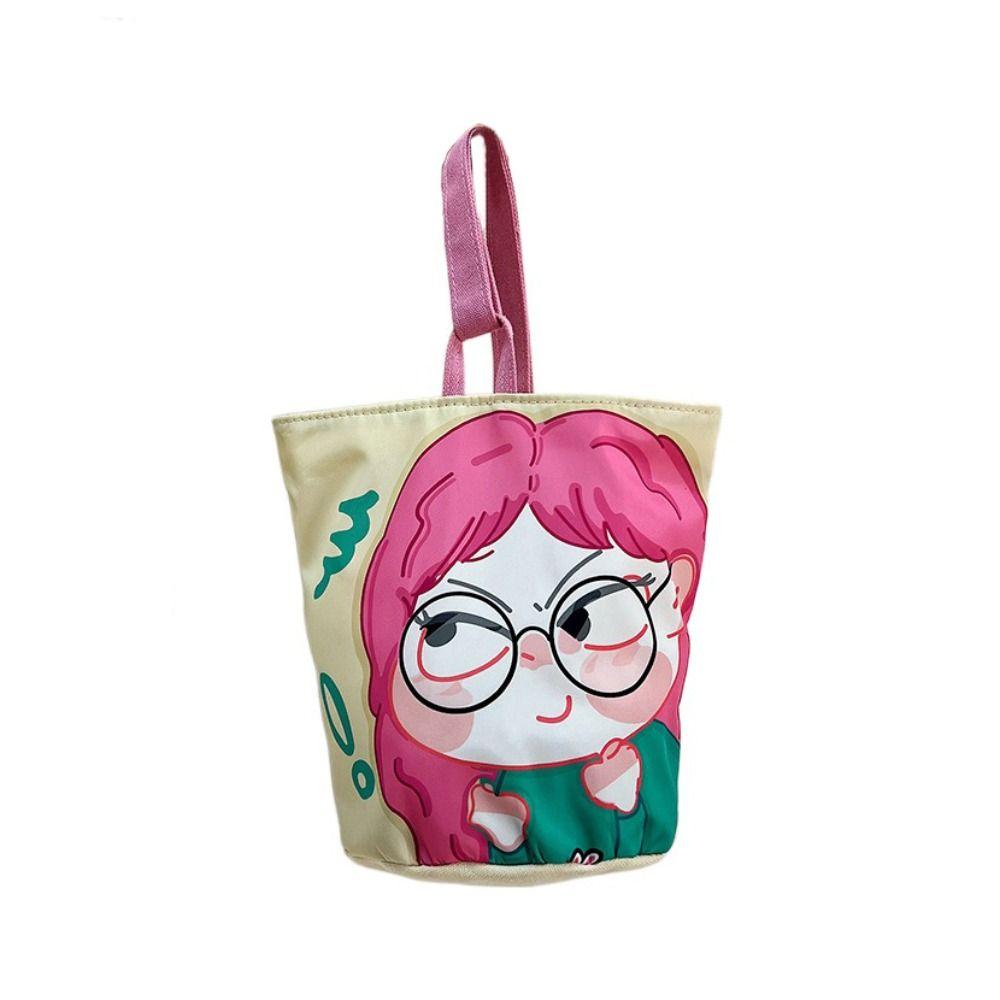 Cat Cartoon Canvas Bucket Bag Cartoon Girl Canvas Cat Shoulder Bag  Female/Children