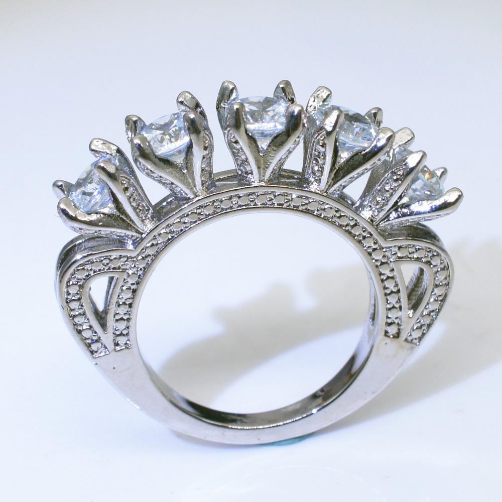 Fashion S925 Silver Plated Engagement Rings for Women Creative Simulated Zircon Wedding Band