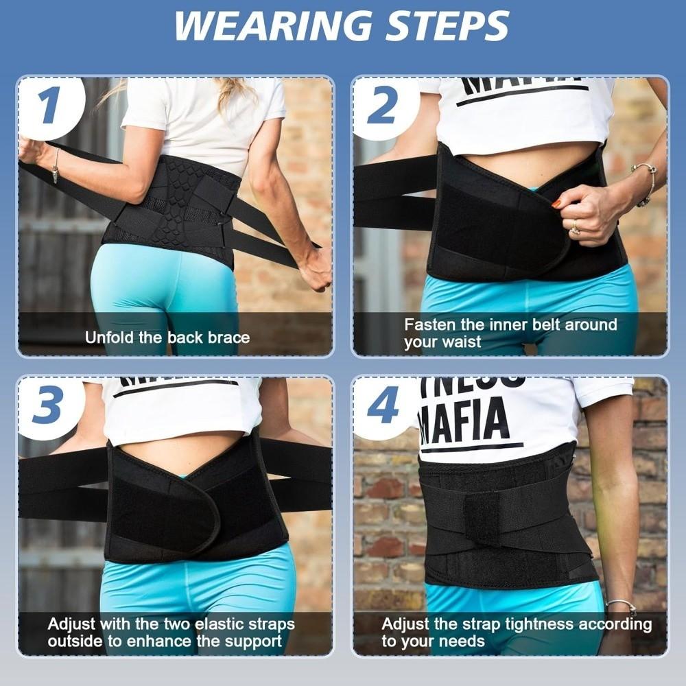 Starke Unterstützung Lendenwirbelsäule Hüftstützgürtel Doppelt verstellbarer Gurtstützkorsett Lendenwirbelstütze Atmungsaktives Design Schweißgürtel