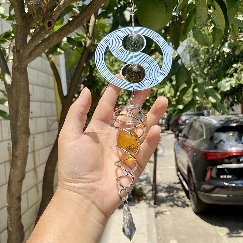 DIY 3D Metal Wind Spinner Dynamic Wind Chime Hanging Garden Decor