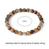 High-End Men's Tiger's Eye Stone Beaded Bracelet - European and American Fashion