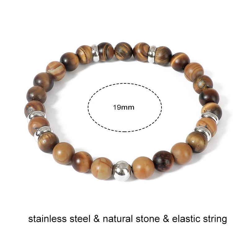 High-End Men's Tiger's Eye Stone Beaded Bracelet - European and American Fashion