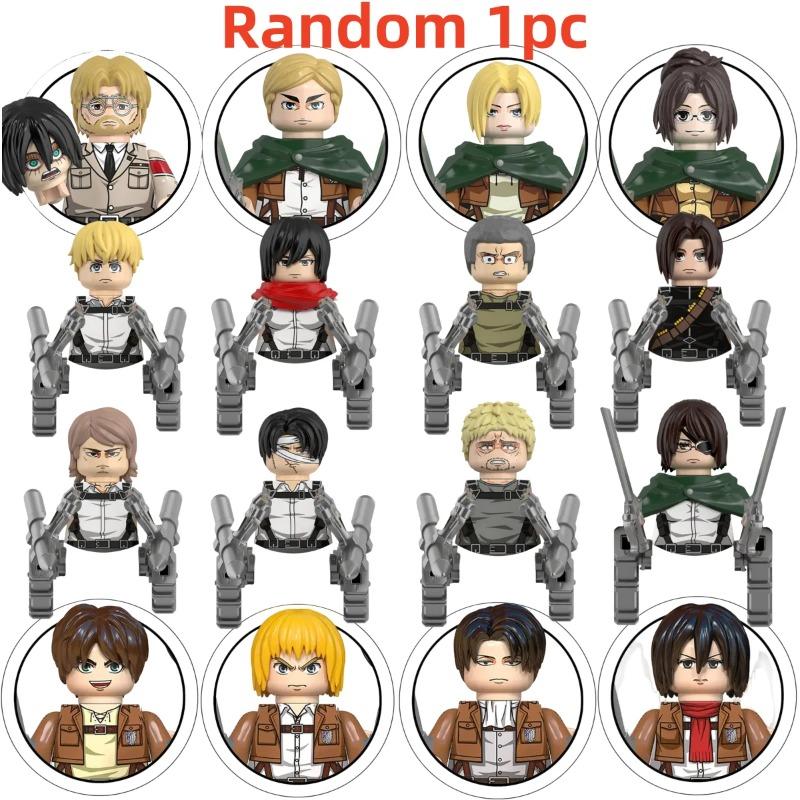 Blind Box Building Blocks Mini Model Figures Attack on Titan Levi Ackerman Eren Mikasa Giant Annie Halloween Christmas Gifts Toy