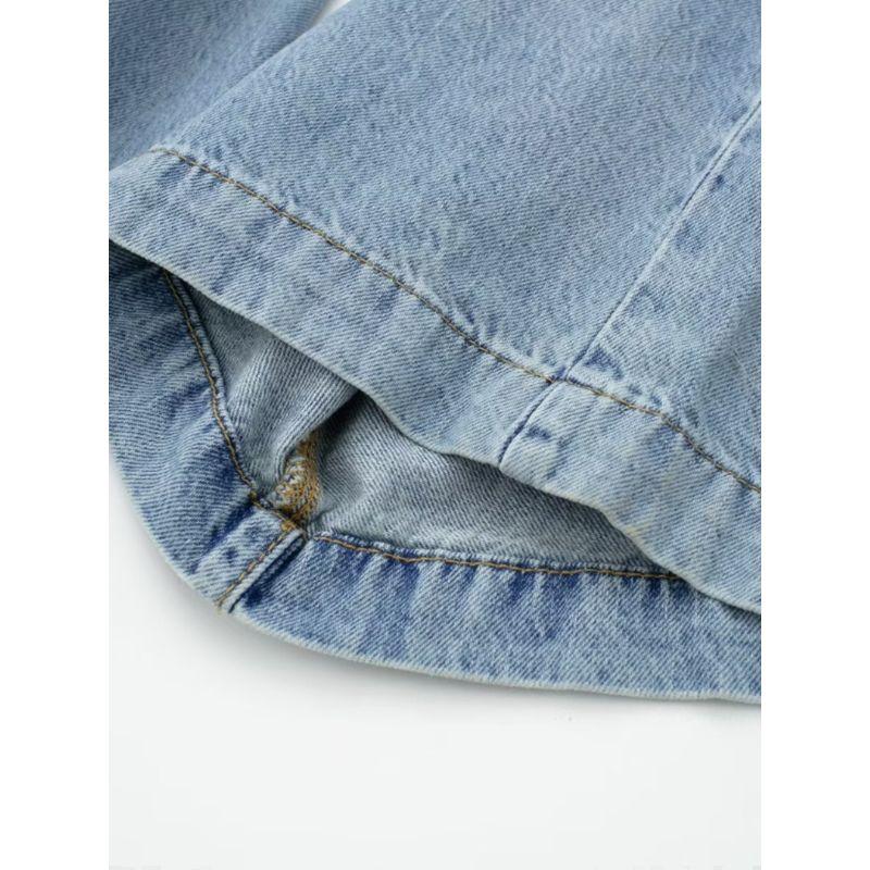 Kaslead Fashion Wind Long Denim Jumpsuit