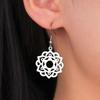 LIKGREAT Stainless Steel Lotus Flower Earrings Elegant Mandala Chakra Drop Pendant Women Healing Buddha Spiritual Yoga Jewelry