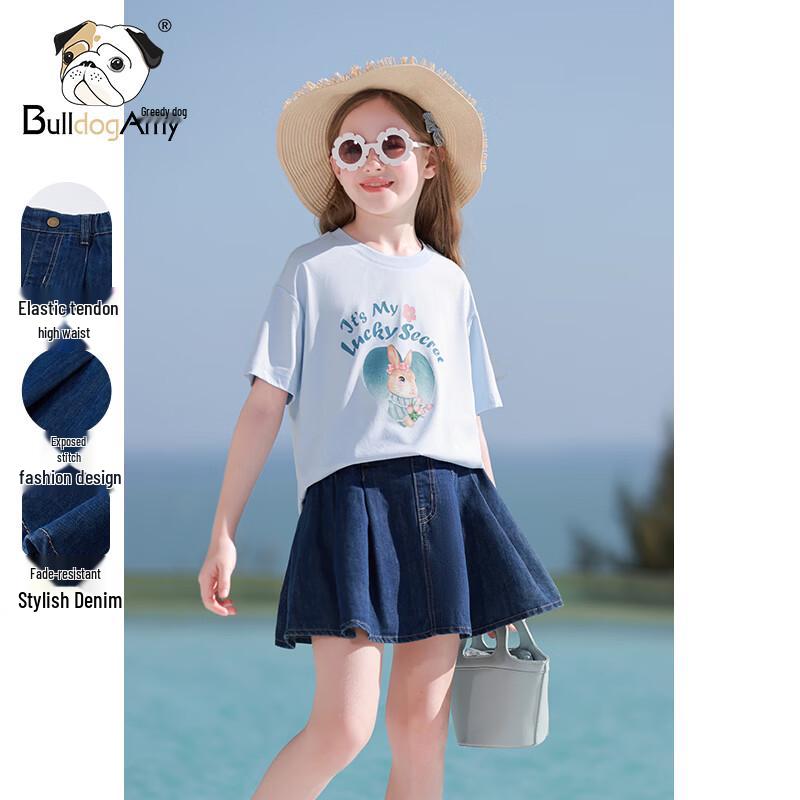 CHANZUIGOU Girls White Cotton Short-Sleeve Shirt 120