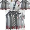 Gray Stripe Necktie With Bow Tie Style For Adults Work School Or Daily Use