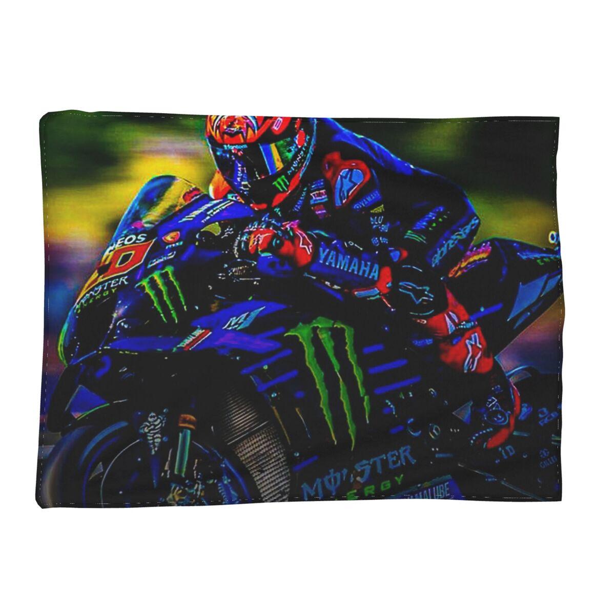 Fabio Quartararo French Motorcycle Racer Blanket Soft Warm Flannel Throw Blanket Plush for Living room Picnic Travel Home Couch 80x120cm(31x47inch)