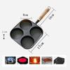 Non-Stick 4-in-1 Cast Iron Egg Cooker Single Handle Frying Pan Dishwasher Safe Compatible with Electric Coil Stoves
