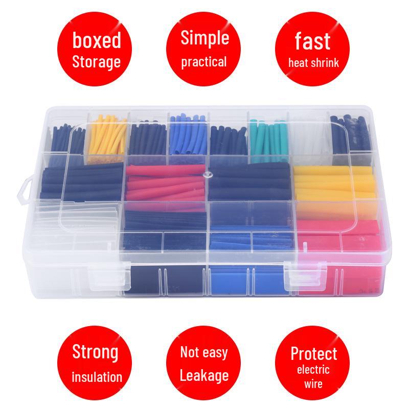 530-Piece Colored Heat Shrink Tube Set - Low Voltage Electrical Insulation Sleeves