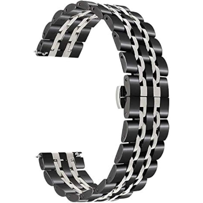 Band Compatible for Galaxy Watch 46mm / Galaxy 3 45mm, 22mm Solid Stainless Steel Metal Replacement Strap for Samsung Gear S3 Frontier/Classic/Moto